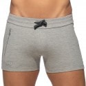 Addicted Short Sport Poche Zippée Gris Chiné