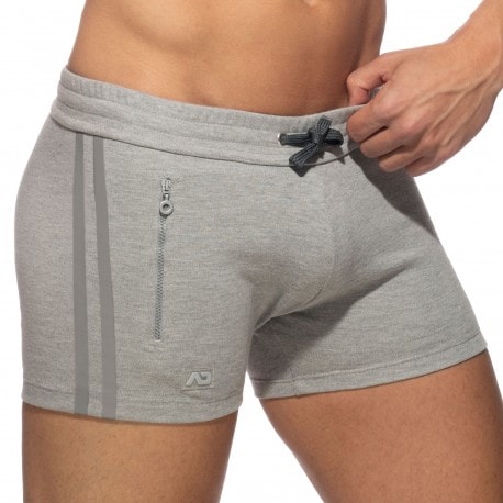 Addicted Zip Pocket Sport Shorts - Heather Grey