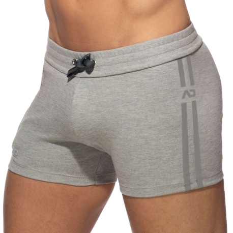 Addicted Short Sport Poche Zippée Gris Chiné