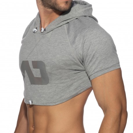 Addicted Crop Hoody - Heather Grey