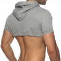 Addicted Crop Hoody - Heather Grey