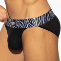 ES Collection Slip Tanga Push Up C-Trough Zebra Noir