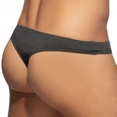 Addicted Cotton Thong - Charcoal