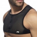 Addicted Mesh Zip Crop Top - Black