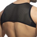 Addicted Mesh Zip Crop Top - Black