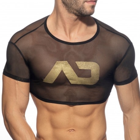 Addicted AD Net Crop Top - Black