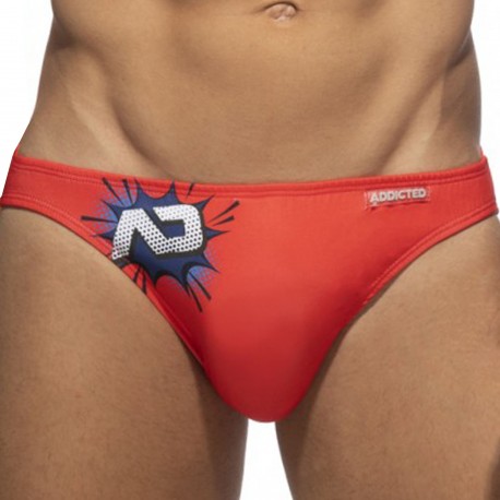 Addicted OMG Swim Briefs - Red