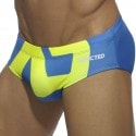 Addicted Slip de Bain AD Logo Bleu Roi - Jaune