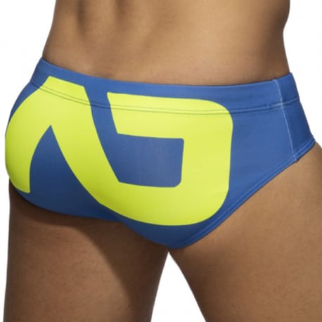 Addicted Slip de Bain AD Logo Bleu Roi - Jaune