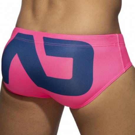 AD Logo Swim Briefs - Fuchsia - Navy