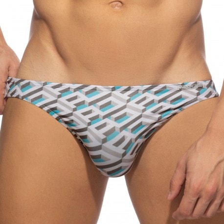 Addicted AD Print Bikini Briefs - Blue