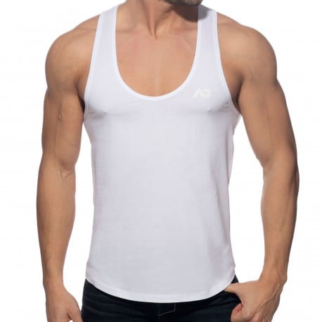 Addicted U-Neck Cotton Tank Top - White