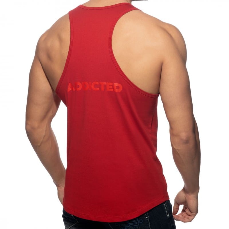 Addicted U-Neck Cotton Tank Top - Red | INDERWEAR