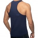 Addicted U-Neck Cotton Tank Top - Navy