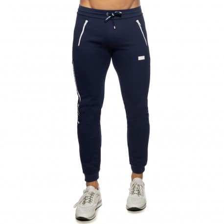 Double Zip Jogging Pants - Navy