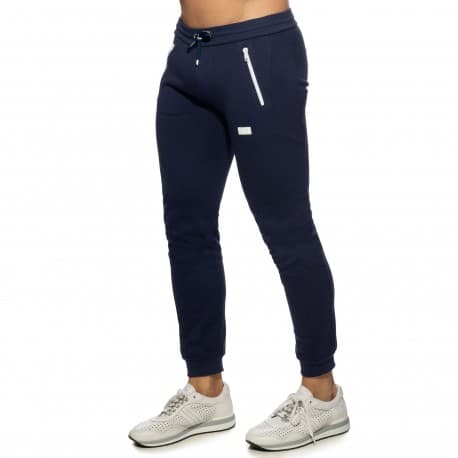 Double Zip Jogging Pants - Navy