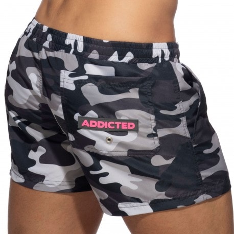 Short de Bain Camouflage Gris