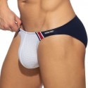 Addicted Mesh Mini Bikini Briefs - White - Navy