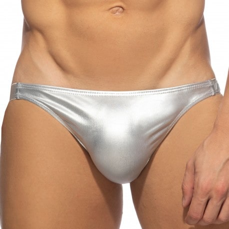 Addicted Party Shiny Bikini Briefs - Silver