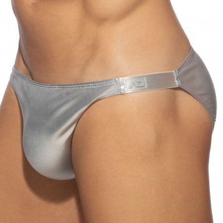 Addicted Party Shiny Bikini Briefs - Silver