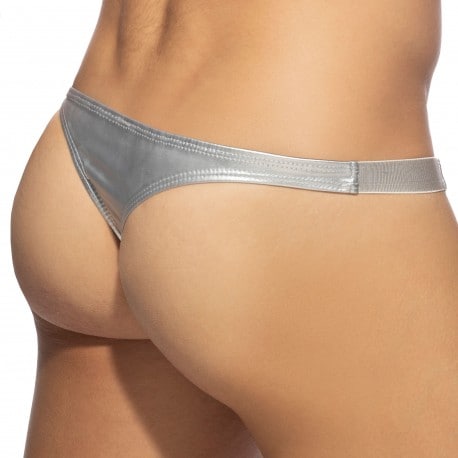 Addicted Party Shiny Thong - Silver