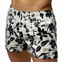 Marcuse Caleçon Mi-Long Coton Floral Noir