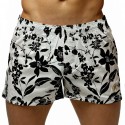 Marcuse Caleçon Mi-Long Coton Floral Noir