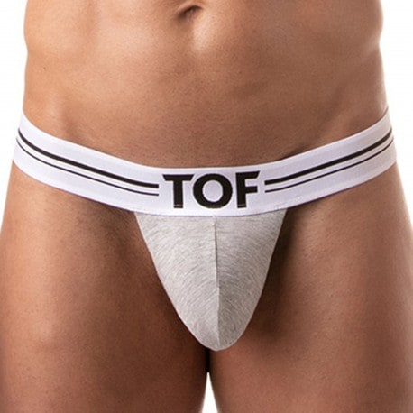 TOF Paris French Cotton Backless Thong - Heather Grey