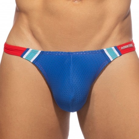 Addicted Mini Mesh Thong - Blue - Red