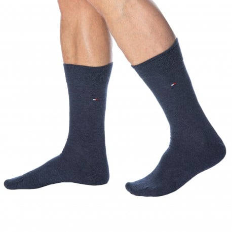 Tommy Hilfiger 2-Pack Classic Cotton Dress Socks - Blue Jeans