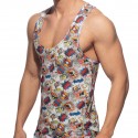 Addicted Comic Microfiber Tank Top - White