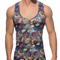 Addicted Comic Microfiber Tank Top - Navy