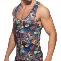 Addicted Comic Microfiber Tank Top - Navy