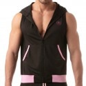 TOF Paris Athletic Mesh Sleeveless Hoodie - Black