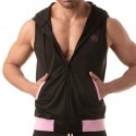 TOF Paris Athletic Mesh Sleeveless Hoodie - Black