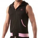 TOF Paris Athletic Mesh Sleeveless Hoodie - Black