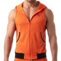 TOF Paris Athletic Mesh Sleeveless Hoodie - Orange