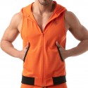 TOF Paris Athletic Mesh Sleeveless Hoodie - Orange