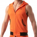 TOF Paris Athletic Mesh Sleeveless Hoodie - Orange