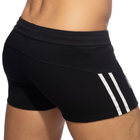 Addicted Double Zip Sports Shorts - Black