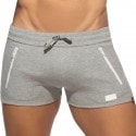 Addicted Double Zip Sports Shorts - Heather Grey