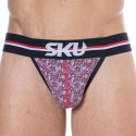 SKU Floral Cotton Tanga Briefs - Pink