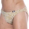 SKU Leopard Cotton Mini Briefs - White - Gold