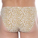 SKU Leopard Cotton Mini Briefs - White - Gold