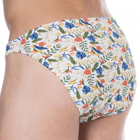 SKU Leaves Cotton Mini Briefs - White