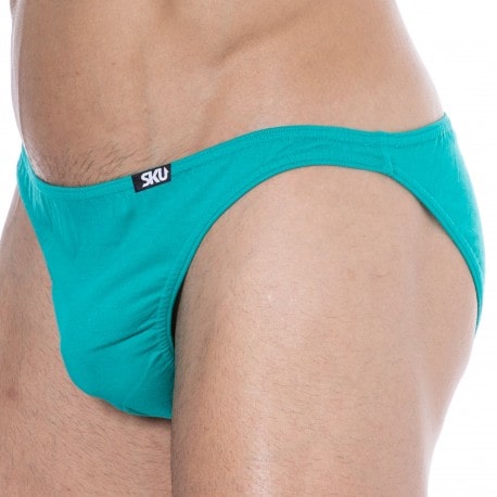 SKU Plain Cotton Mini Briefs - Green