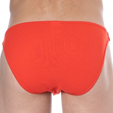 SKU Plain Cotton Mini Briefs - Red