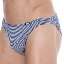 SKU Striped Cotton Mini Briefs - Navy - White