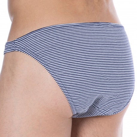 SKU Slip Mini Coton Rayure Marine - Blanc