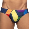 Addicted AD Rainbow Bikini Swim Brief - Navy